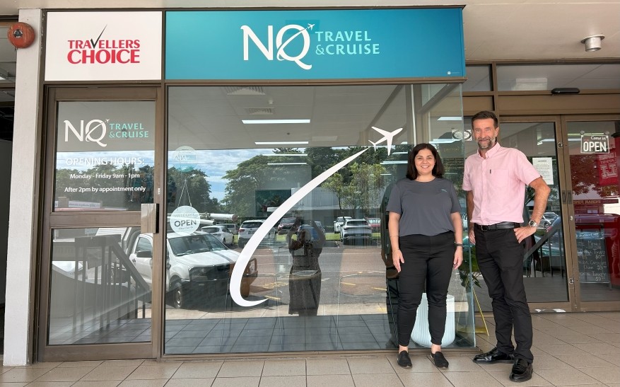 Network Development Manager, Paul Millan, with NQ Travel & Cruise owner Kathleen Lynch